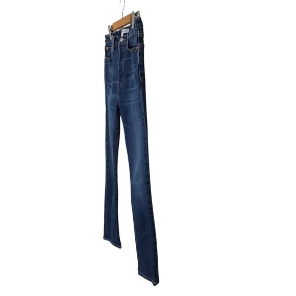 RE/DONE Originals Jean High Rise Ankle Crop 5 Pocket Button Up Size 28 - Picture 4 of 9